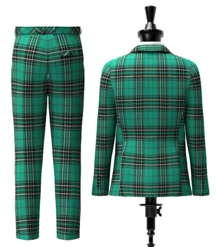 Custom Made Maclean Tartan Suit Back