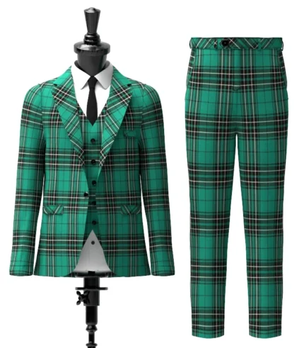 Custom Made Maclean Tartan Suit Front