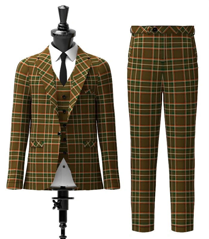 Custom Made Williams Tartan Suit Front Custom Made Williams Tartan Suit Front