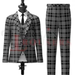 Grey Tartan Suit Front