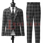 Grey Tartan Suit Front