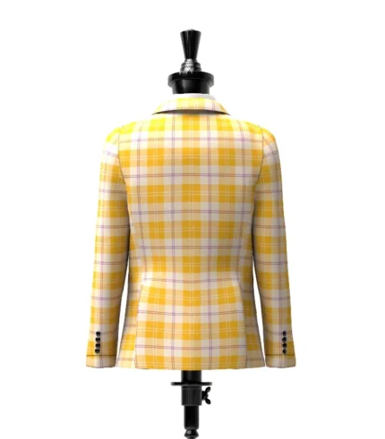 Ailsa Gold Tartan Jacket Back