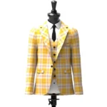 Ailsa Gold Tartan Jacket Front