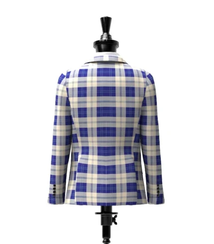 Ailsa Royal Blue Tartan Jacket Back