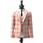 Alisa Pink Tartan Jacket Front
