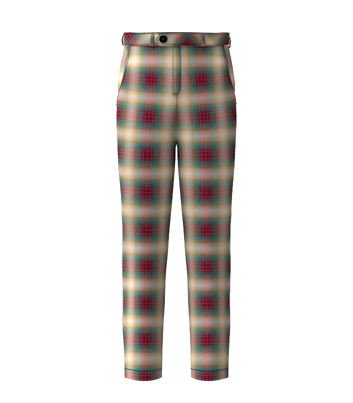 Beach & Berry Tartan Trouser Front Beach & Berry Tartan Trouser Front