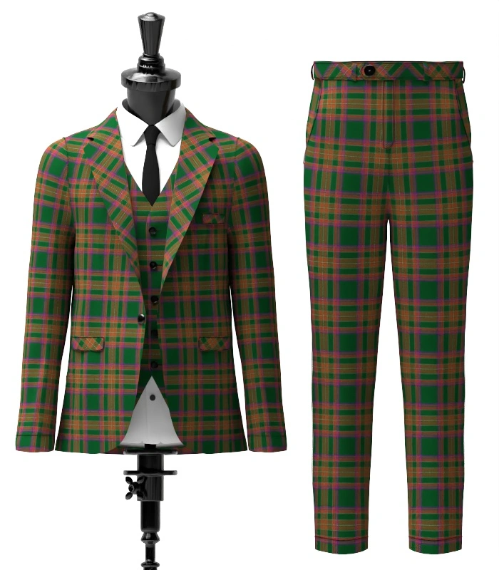 Berry Tribute Tartan Suit Front Berry Tribute Tartan Suit Front