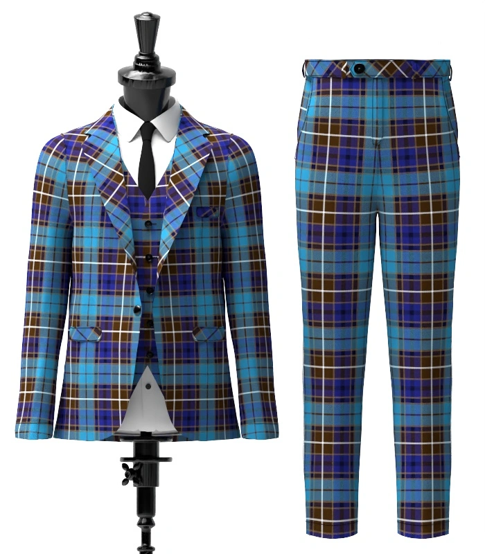 Buchanan Blue Tartan Suit Front Buchanan Blue Tartan Suit Front