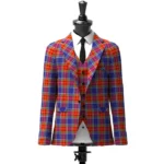 Chinese Scottish Tartan Jacket Front