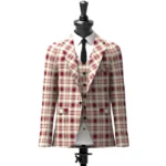 Etive Burgundy Tartan Jacket Front