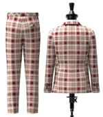 Etive Burgundy Tartan Suit Back