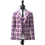 Gigha Lilac Tartan Jacket Front