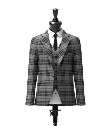 Grey Watch Tartan Jacket Front