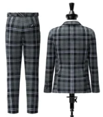 Hamilton Grey Tartan Suit Back