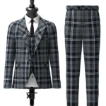 Hamilton Grey Tartan Suit Front