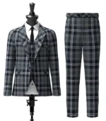 Hamilton Grey Tartan Suit Front