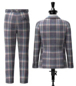 Harris Mist Tartan Suit Back