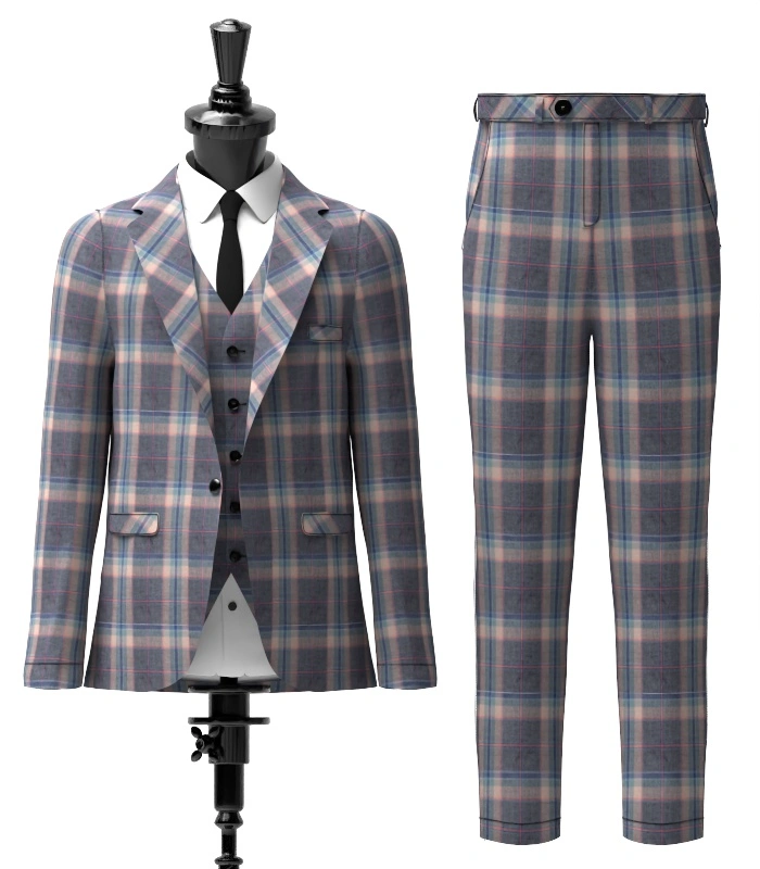 Harris Mist Tartan Suit Front Harris Mist Tartan Suit Front