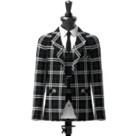 London Fog Black Tartan Jacket Front