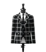 London Fog Black Tartan Jacket Front