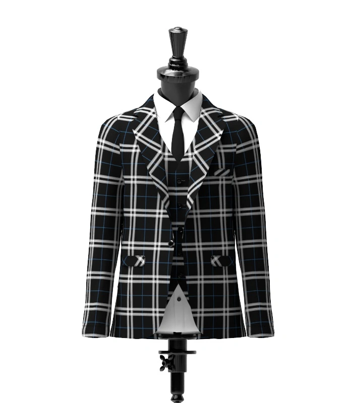 London Fog Black Tartan Jacket Front London Fog Black Tartan Jacket Front