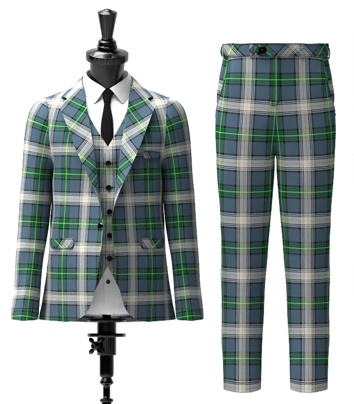 MacDowall Tartan Suit Front MacDowall Tartan Suit Front