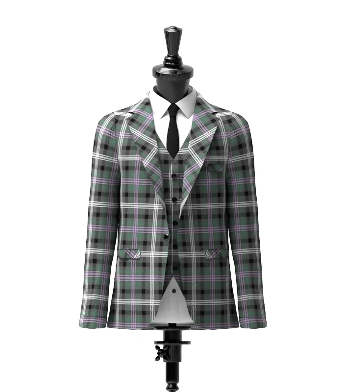 Midnight Thistle Tartan Jacket Front Midnight Thistle Tartan Jacket Front