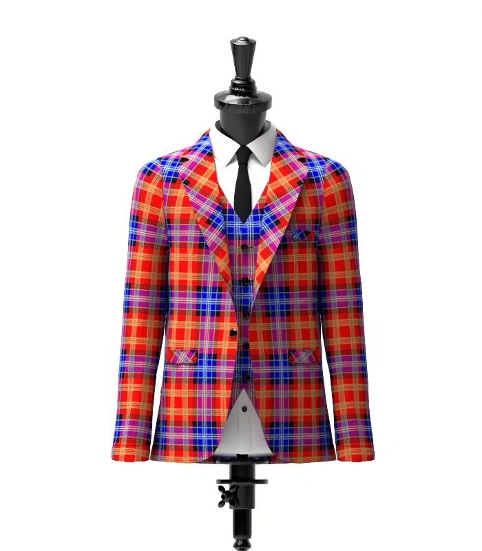 Moir Tartan Jacket Front Moir Tartan Jacket Front