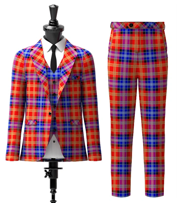 Moir Tartan Suit Front Moir Tartan Suit Front