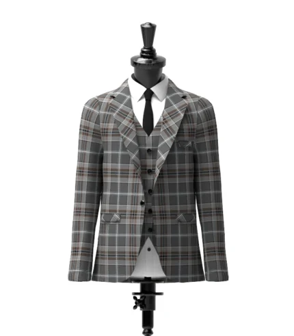 Oban Mist Tartan Jacket Front