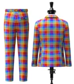 Rainbow Tartan Suit Back