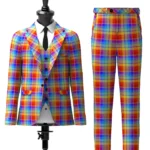 Rainbow Tartan Suit Front
