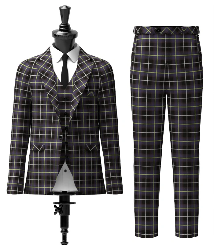 Teylu Coleman Tartan Suit Front Teylu Coleman Tartan Suit Front