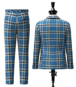 Thomson Dress Blue Tartan Suit Back