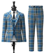 Thomson Dress Blue Tartan Suit Front