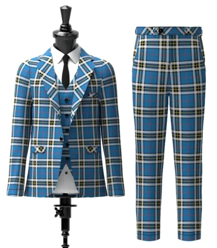 Thomson Dress Blue Tartan Suit Front
