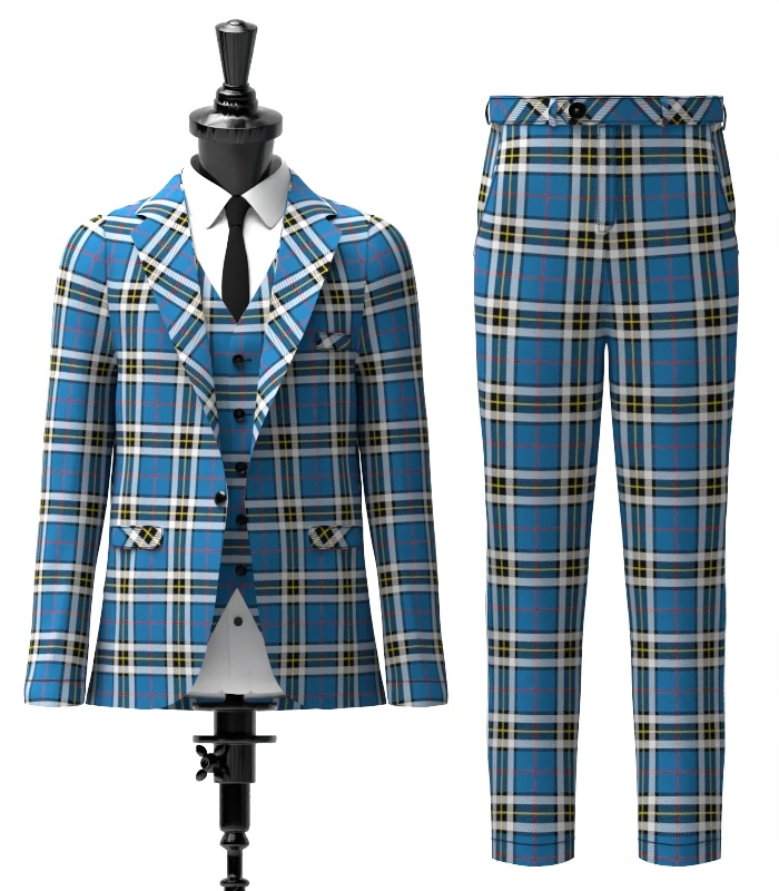 Thomson Dress Blue Tartan Suit Front Thomson Dress Blue Tartan Suit Front