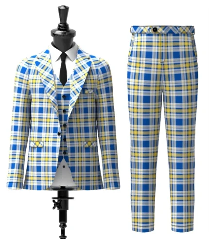 Ukraine Forever Tartan Suit Front