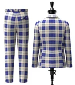 Ailsa Royal Blue Tartan Suit Back