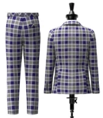 Bannockbane Silver Tartan Suit Back