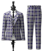 Bannockbane Silver Tartan Suit Front