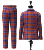 Chinese Scottish Tartan Suit Back