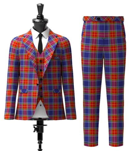 Chinese Scottish Tartan Suit Front