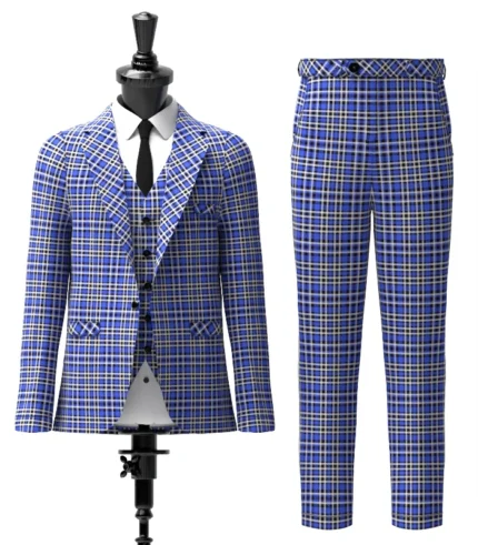 Cummins Royal Blue Tartan Suit Front