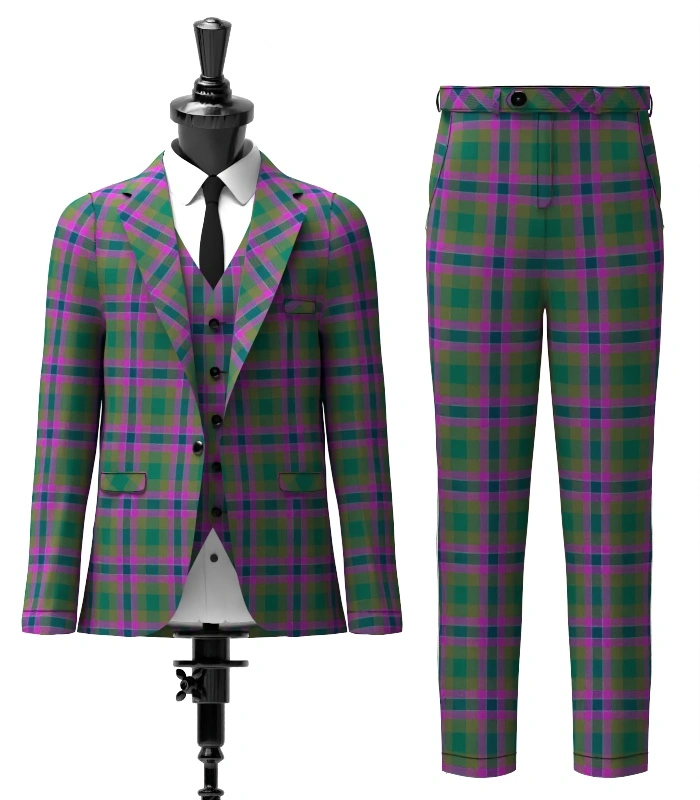 Dunans Rising Tartan Suit Front Dunans Rising Tartan Suit Front