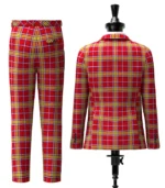Fire and Pipes Tartan Suit Back