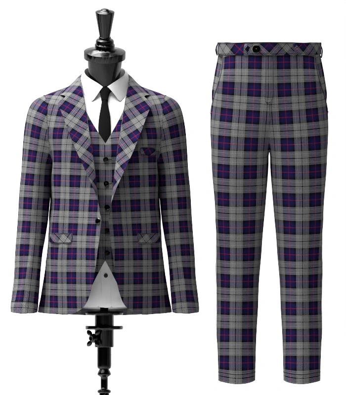 Fowler Tartan Suit Front Fowler Tartan Suit Front
