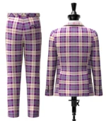 Gigha Lilac Tartan Suit Back