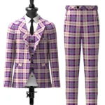 Gigha Lilac Tartan Suit Front