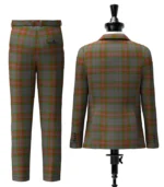 Gray Tartan Suit Back